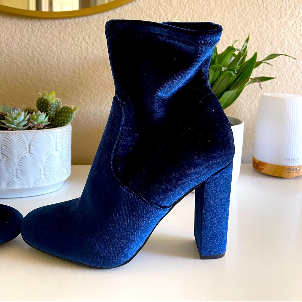 Steve Madden Royal Blue Fabric Booties